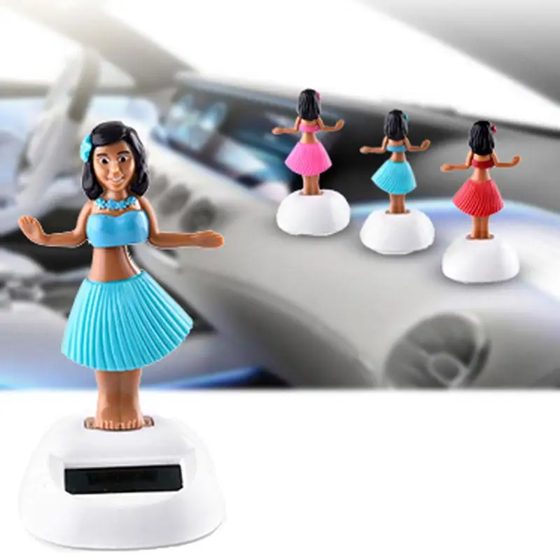 

Solar Power Hawaii Dancing Girl Figure Toy Shaking Head Dancer Dashboard Swinging Animated Girl Car Styling Ornament Accessories