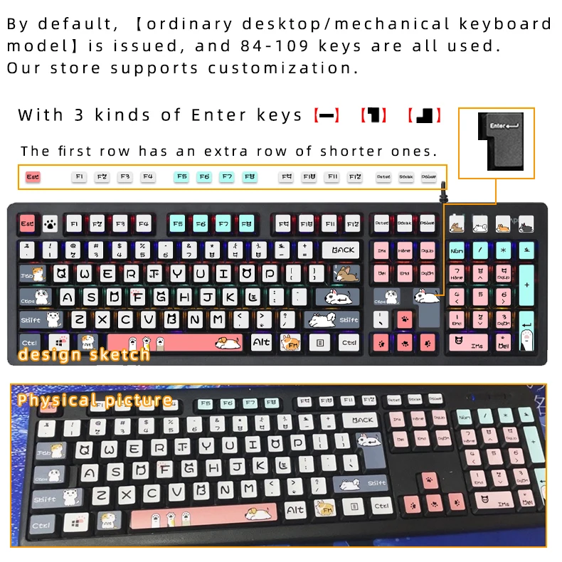 Cyrank 2 Pcs Universal English Keyboard Stickers, Colorful Keyboard Stickers PVC Decorative General Desktop Computer Keycaps Stickers For 84 To 108