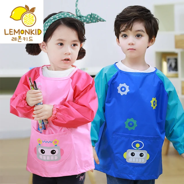 Paint Apron For Kids Long Sleeve Polyester Painting Smocks Adjustable  Waterproof Comfortable Kids Smocks With Big Pocket For - AliExpress