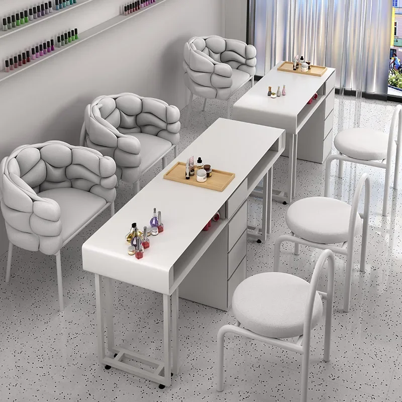 

Hair Salon Furniture Professional Nail Table Mesa Nails Designer Manicure Gel Beauty Corner Tables Aesthetic Makeup Tech Desk De