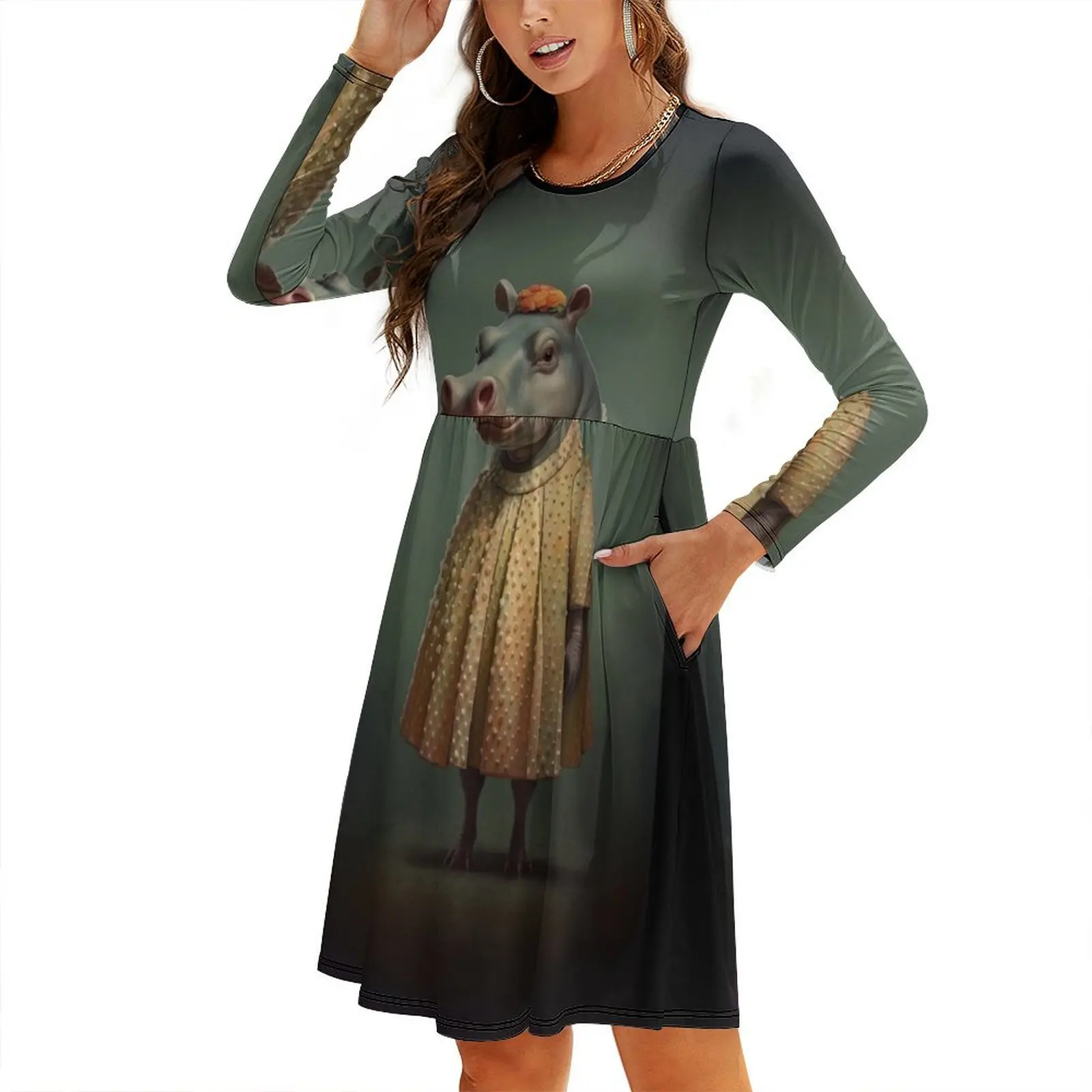 

Veritably Vintage Round Neck Baggy Dress dress summer Womens dresses bandage dress