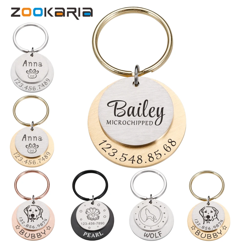 Personalized Engraving Pet ID Tags Anti-lost Dog ID Tag Identification Customized Pet Name Puppy Collar Dog Cat Tag Pet Supplies