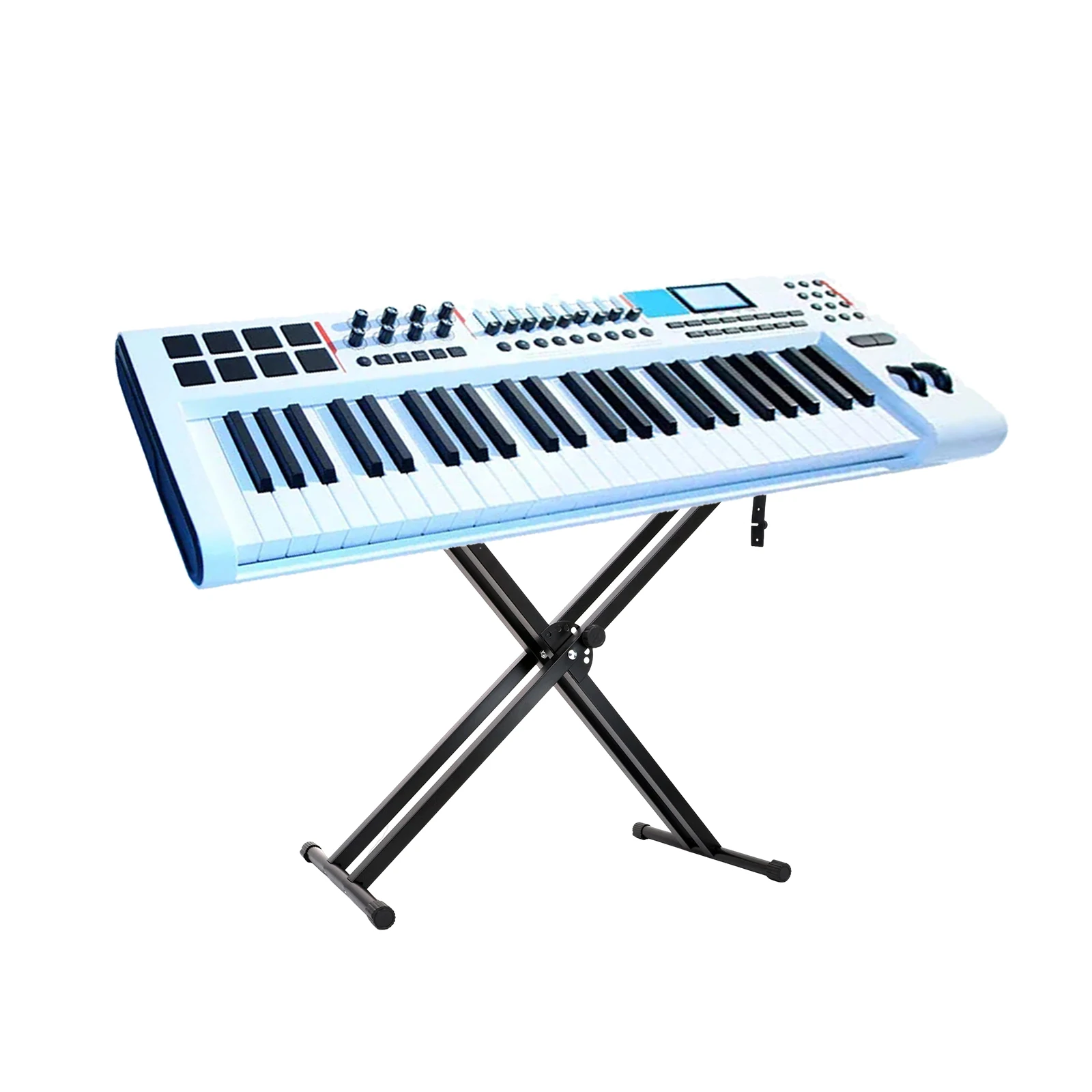 Piano Keyboard Stand Universal Digital Piano Stand Collapsible Height Adjustable Double Braced X Shaped Keyboard Rack for Stage
