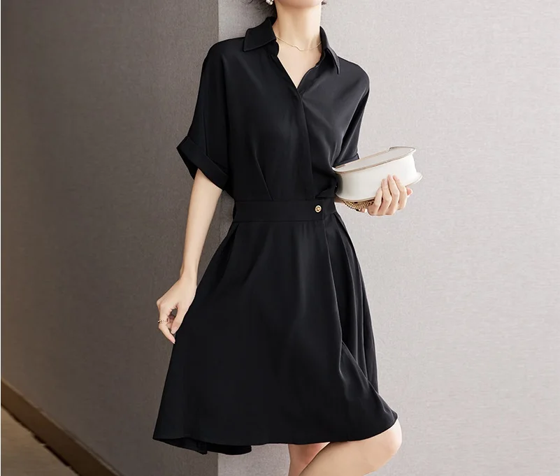 

2023 New Style Slim Short Skirt Premium French Black Waist Wrap Dress Women's Dress Waist Wrap Short Skirt
