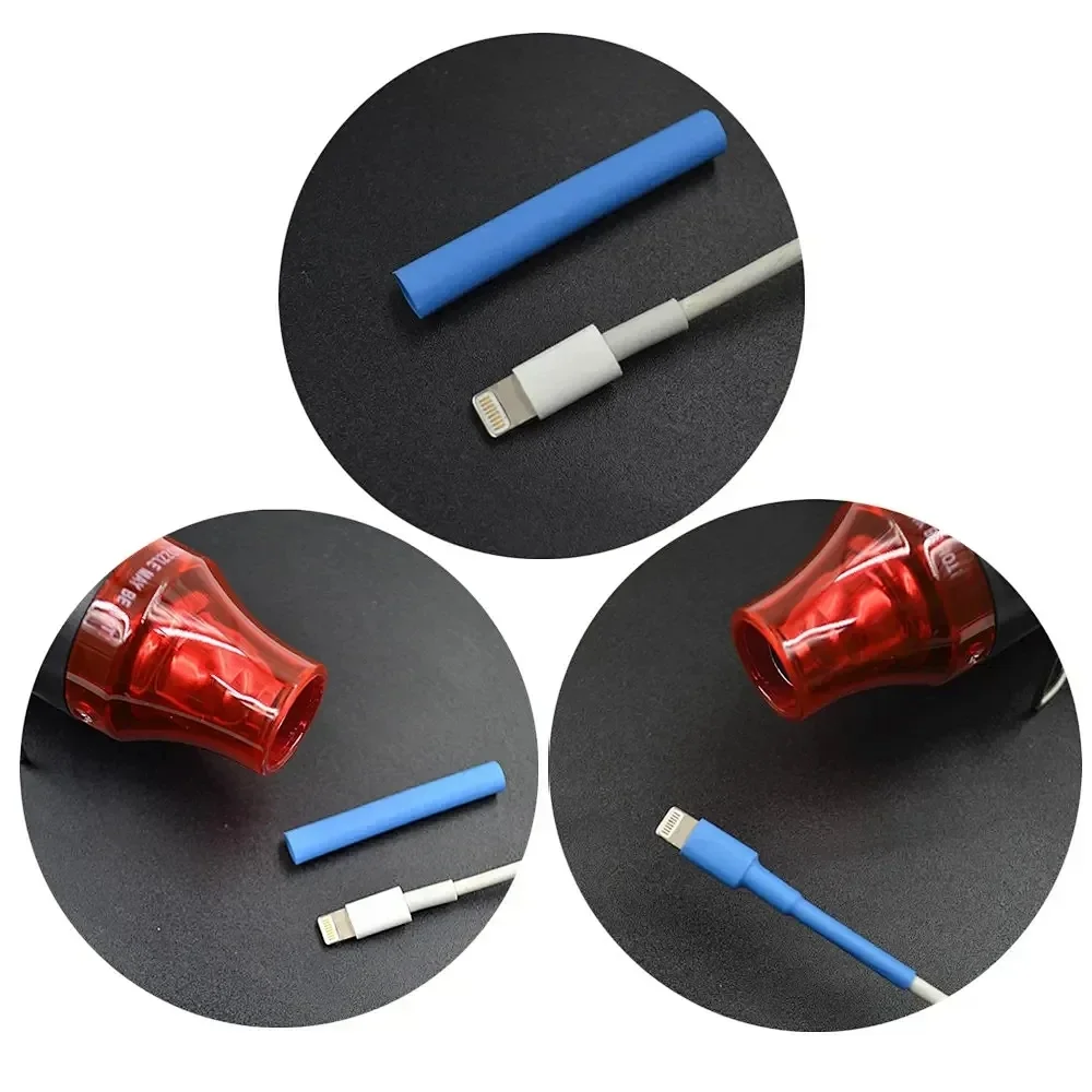 300W Hot Air Gun 110V US Plug with Heat Shrink Tubing Kit 2:1 Shrinkable Wire Connect Cover Cable Repair Protection Heat Gun 4