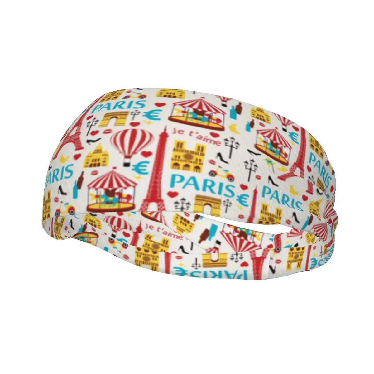 

Eiffel Tower Headband Headwear Paris Hair band Yoga Running Sweatband Sports Safety for Women