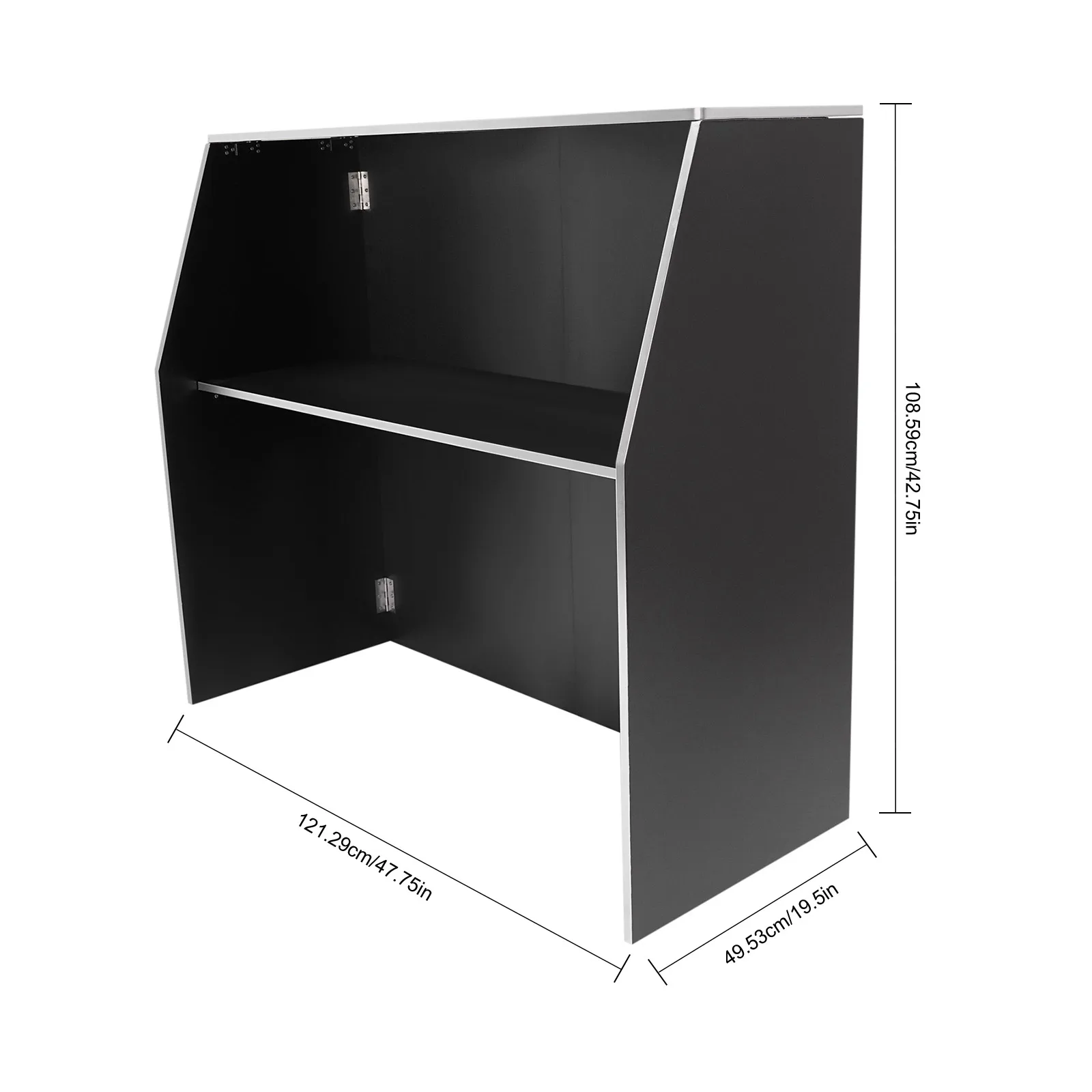Foldable Bar, Portable Event Bar, Portable Bar Cabinet,Black aluminum double-layer open cabinet