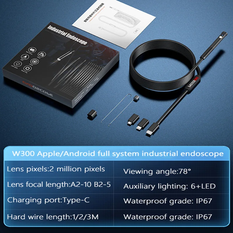 HD 1080P Single/Dual Lens Endoscope Inspection Camera for Android & iOS Mini Waterproof Inspection Camera for Pipe Inspection 2