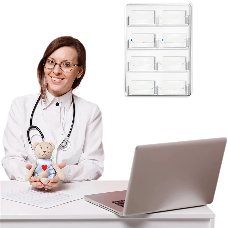 LC-투명 아크릴 명함 홀더 벽걸이 디스플레이 랙 다중 카드 홀더 스티커 정리함