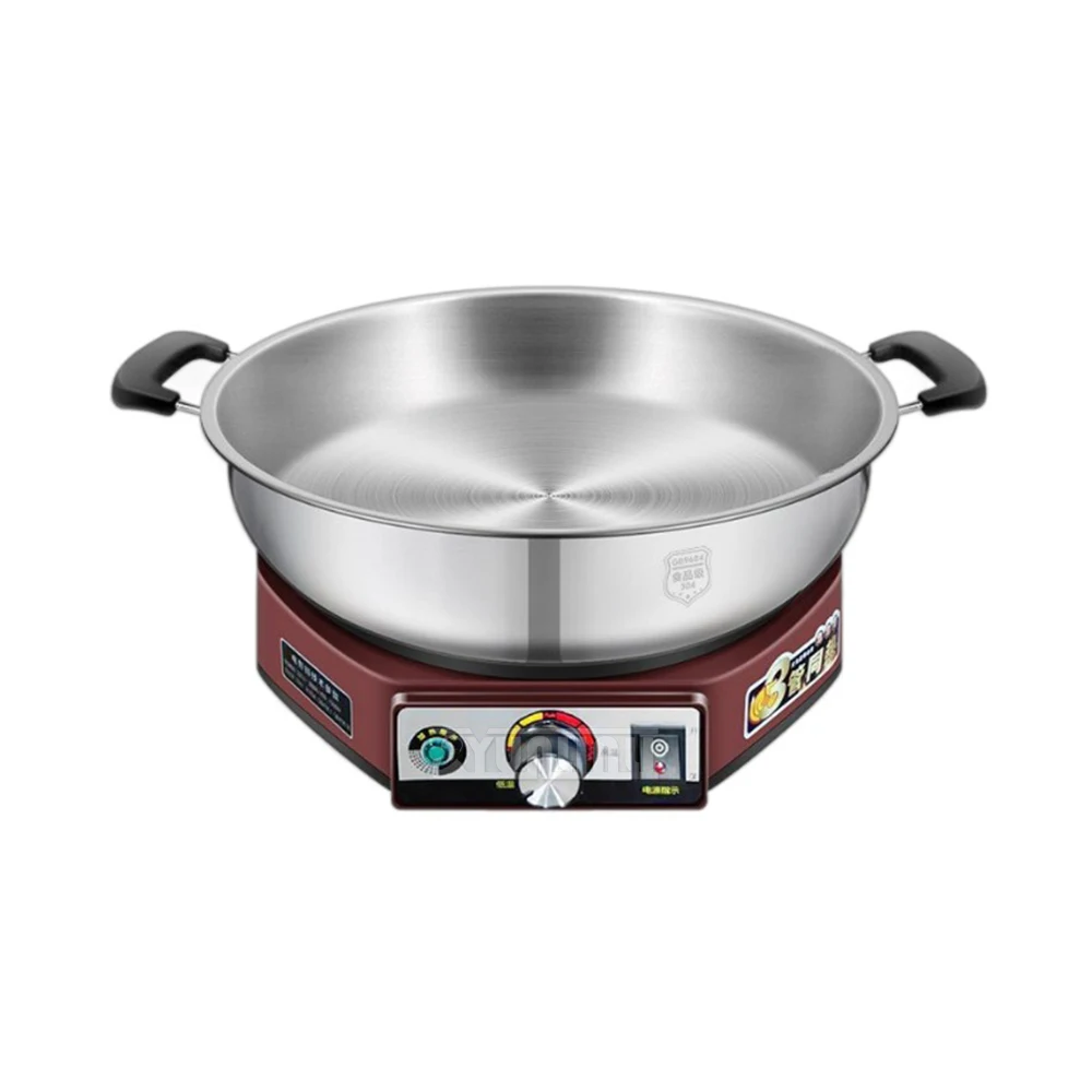40cm Stainless Steel Cooking Pot Multifunction Non Stick Electric Frying Pan  Kitchen Cooking Tool 6