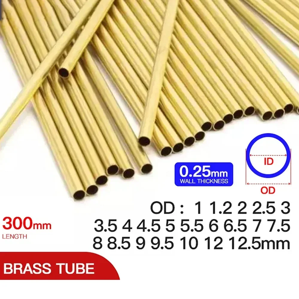 Tubo in ottone Spessore parete tubo in ottone 0,25 mm Diametro