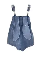 Slimming Rabbit Ear Denim Overalls Women's Summer Thin Large Size Onesie Faionable orts High Waist Jeans Fabric Button Cl... - Image 5