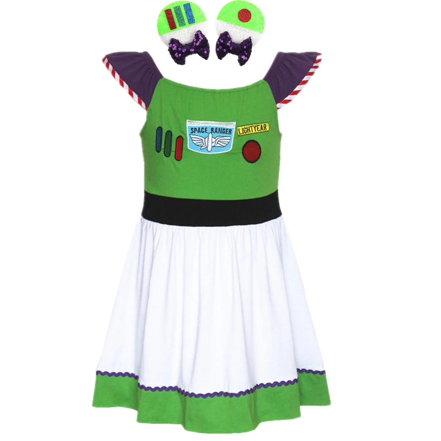 

Girl Infinity Beyon Dress and Hairpins Halloween Cosply Set Ice Queen Poison Apple Under the Sea Beauty American Wonder Dresses