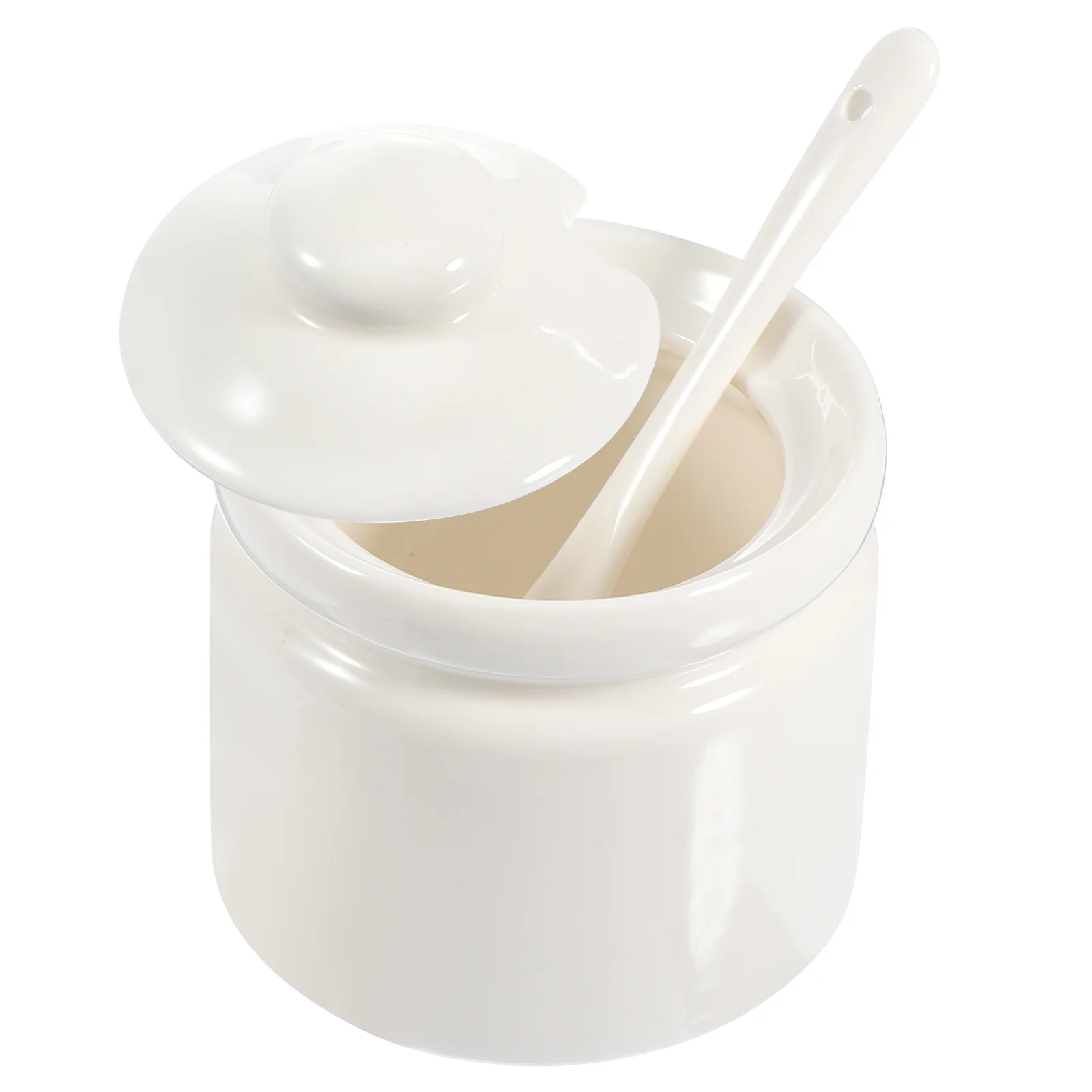 1Pc Household Sugar Cube Container Ceramic Sugar Holder with Spoon