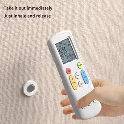 Universal Remote Control Magnetic Holder with Strong Hook for Convenient Wall Placement (White)