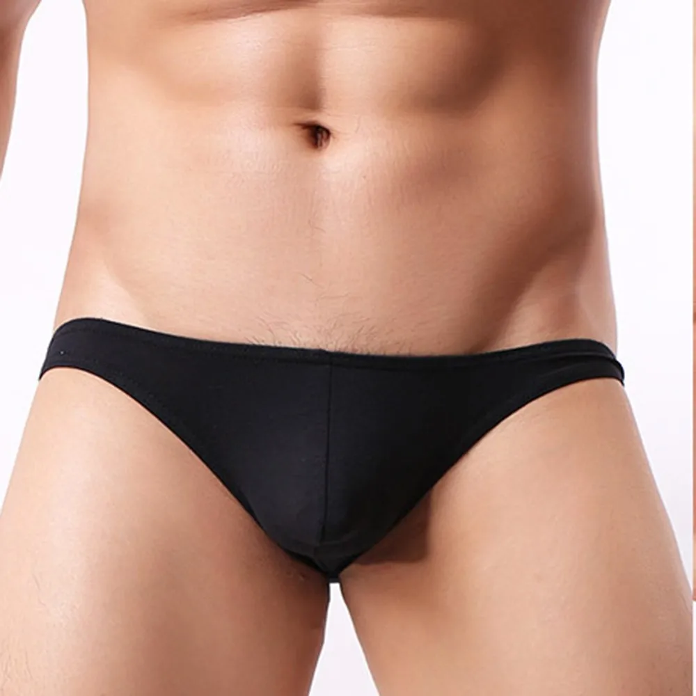 

1pc Men's Sexy Breathable Modal Briefs Low-waist U-convex Pouch Panties Solid Color Lingerie Underwear Male Brief Underpants