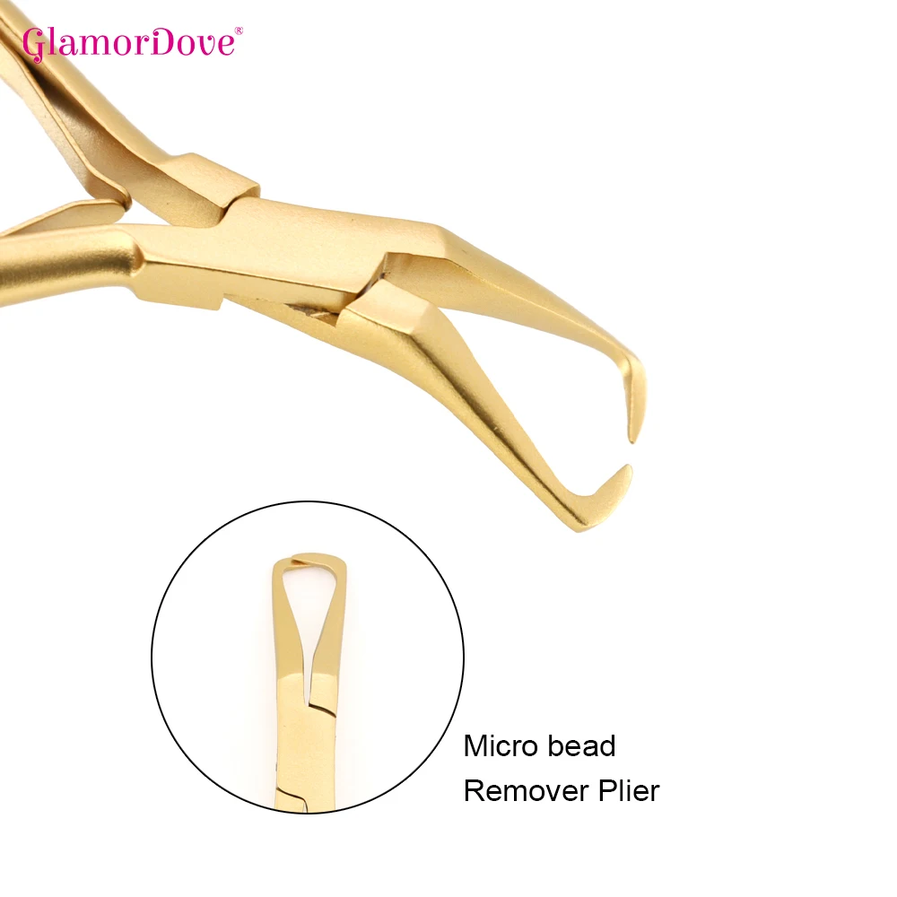Golden 1 Piece Stainless Steel Hair Extensions Pliers for Removal Micro Link Pliers Link Ring Beads Opener Hair Extensions Tool