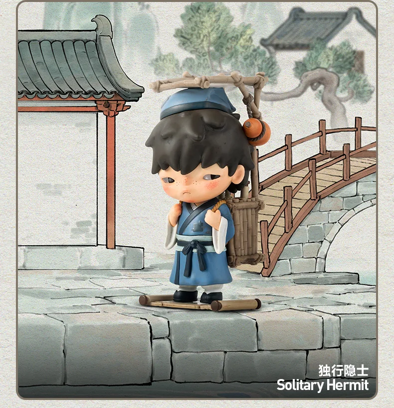 thumbnail image 1 of Genuine Matchless 14th Anniversary Series Figure Wu Shuang Town Action Figure Blind Box Dimoo Skullpanda Mystery Box Toy Gift, 1 of 5