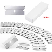 100pcs Razor Blades Scraper Metal Glass Glue Cleaner Remover Replacement Cutter Blades Carbon Steel Blade Car Tinting Tool ﻿ 1