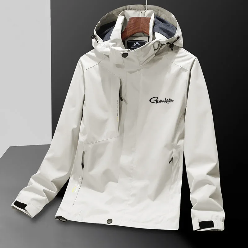 Gamakatsu Windproof Fishing Clothes for Men, Outdoor Sports, Mountaineering Couple Coat, Waterproof, Large Size, L-7XL