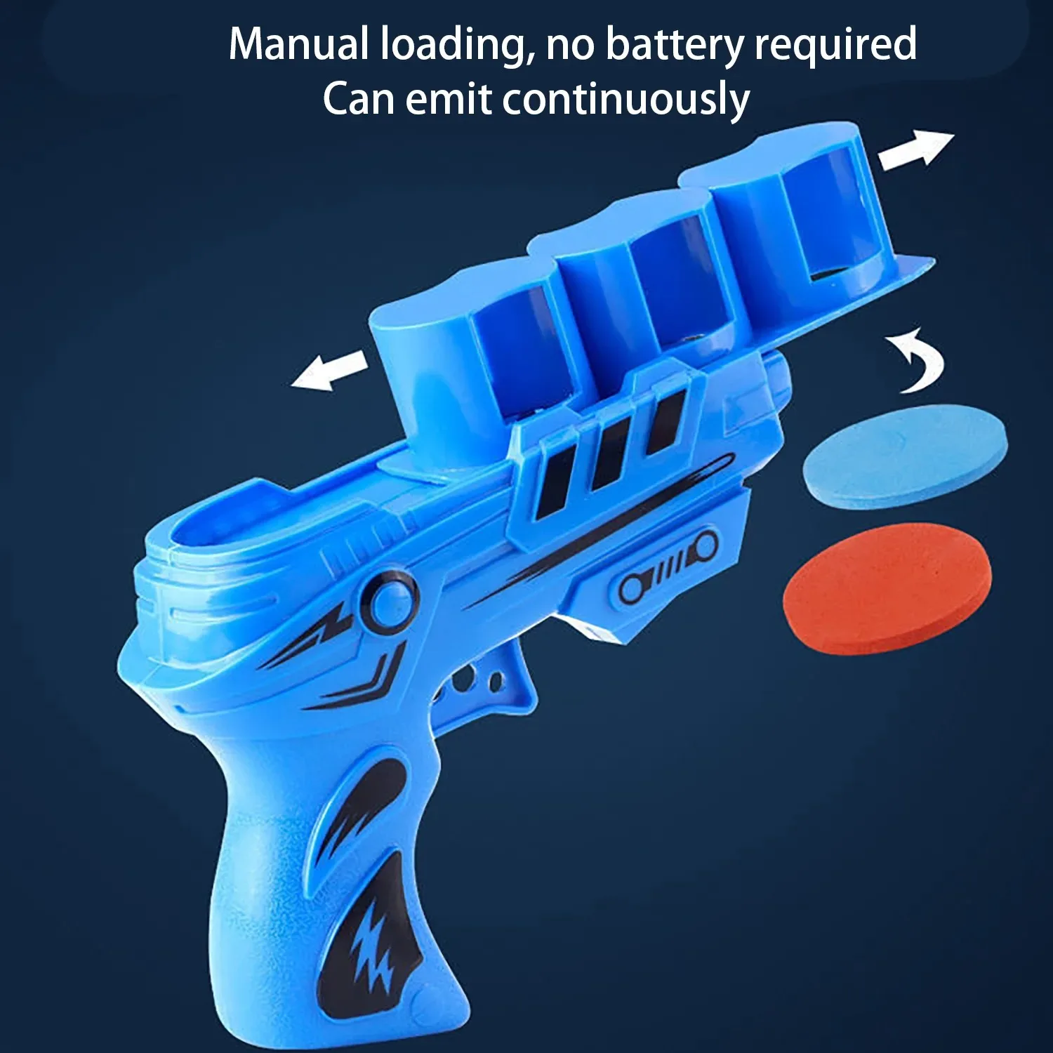 25 Round EVA Soft Bullet Flying Disc Gun Children's Outdoor Game Interactive Toy Gun Fun Catapult Flying Disc Sports Safety Toy