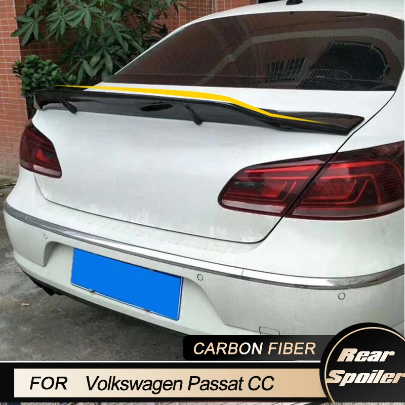 

Car Rear Trunk Spoiler Wings for Volkswagen VW Jetta Passat CC Sedan 4-Door 2008-2018 Racing Boot Lid Wing Lip Carbon Fiber FRP