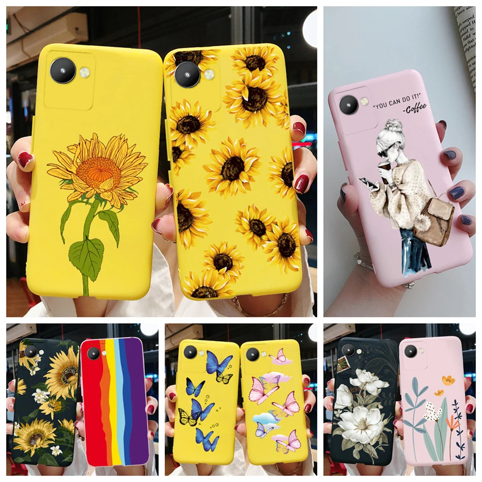 Custodia Per Telefono Per Realme C30 Custodia Cute Sunflower Heart Girl Cover Funda Coque Per Realme Narzo 50I Prime Realme C30 C30S Case C 30