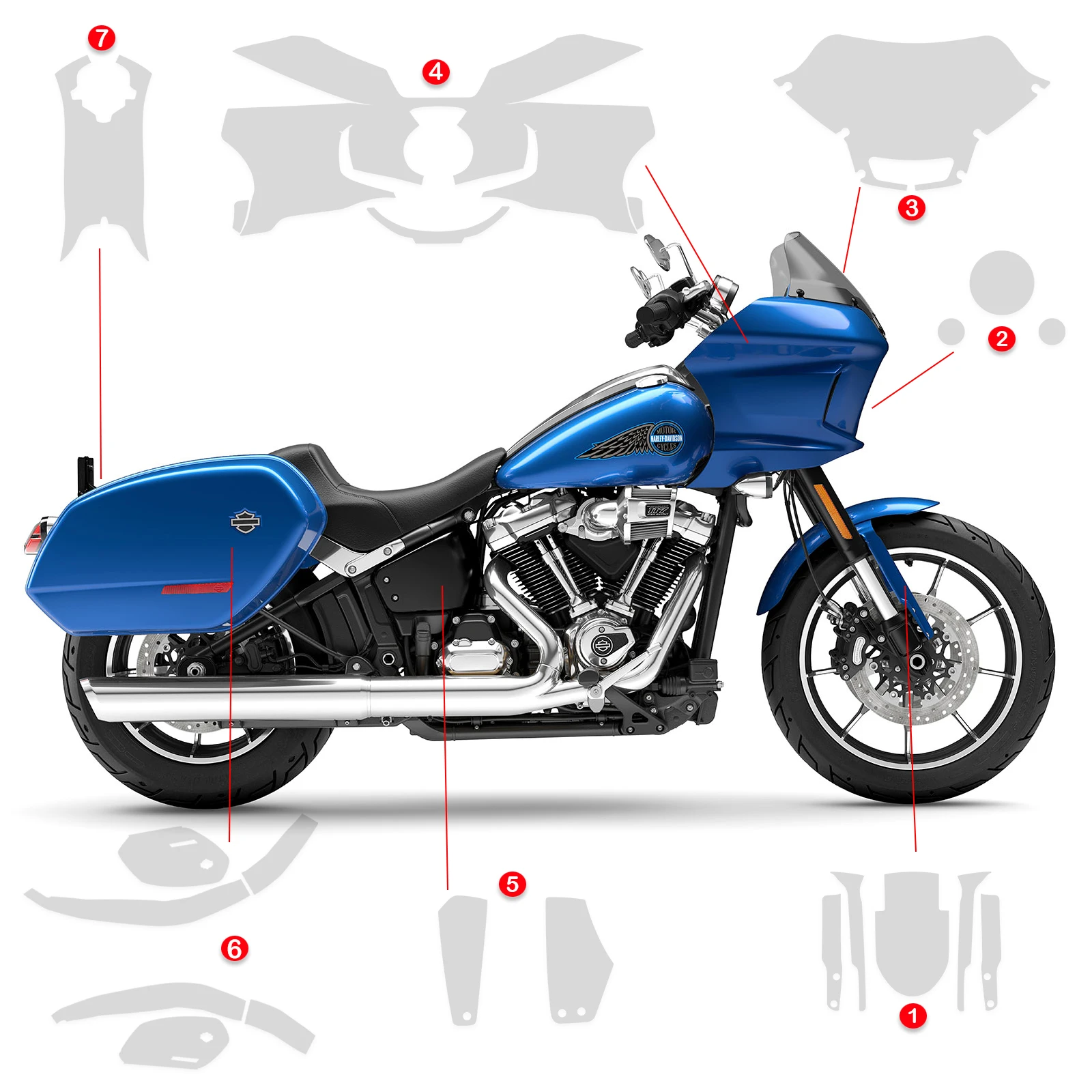 Harley Low Rider ST 2022-2025 페인트 보호 필름 광택 투명 PPF 황변 방지 스크래치 방지 방수 바디 가드