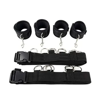 Bed Fetish Slave Handcuffs Ankle Cuffs Adult Erotic Games BDSM Bondage Equipment Restraints Sex Toys for Women Men Two Couples 5