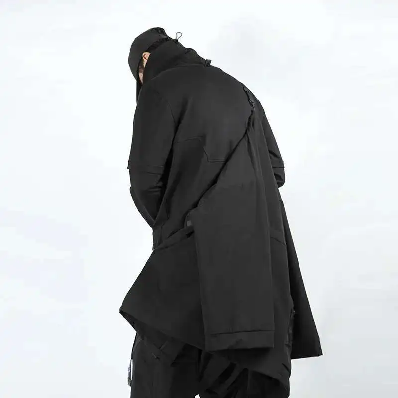 HKSH Spring Autumn New Functional Ninja Taoist Robe Long Sleeve Loose Coat Punk Dark Windbreaker Men's Tide Chic Techwear HK0168