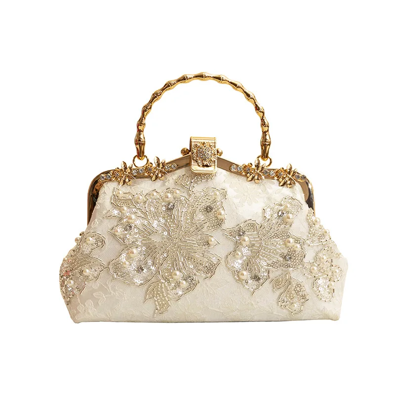 Embroidery Vintage Evening Bag Female Luxury Evening Bags Handmade Embroidery Beaded Rhinestone Party Purses Womens Clutches Bag