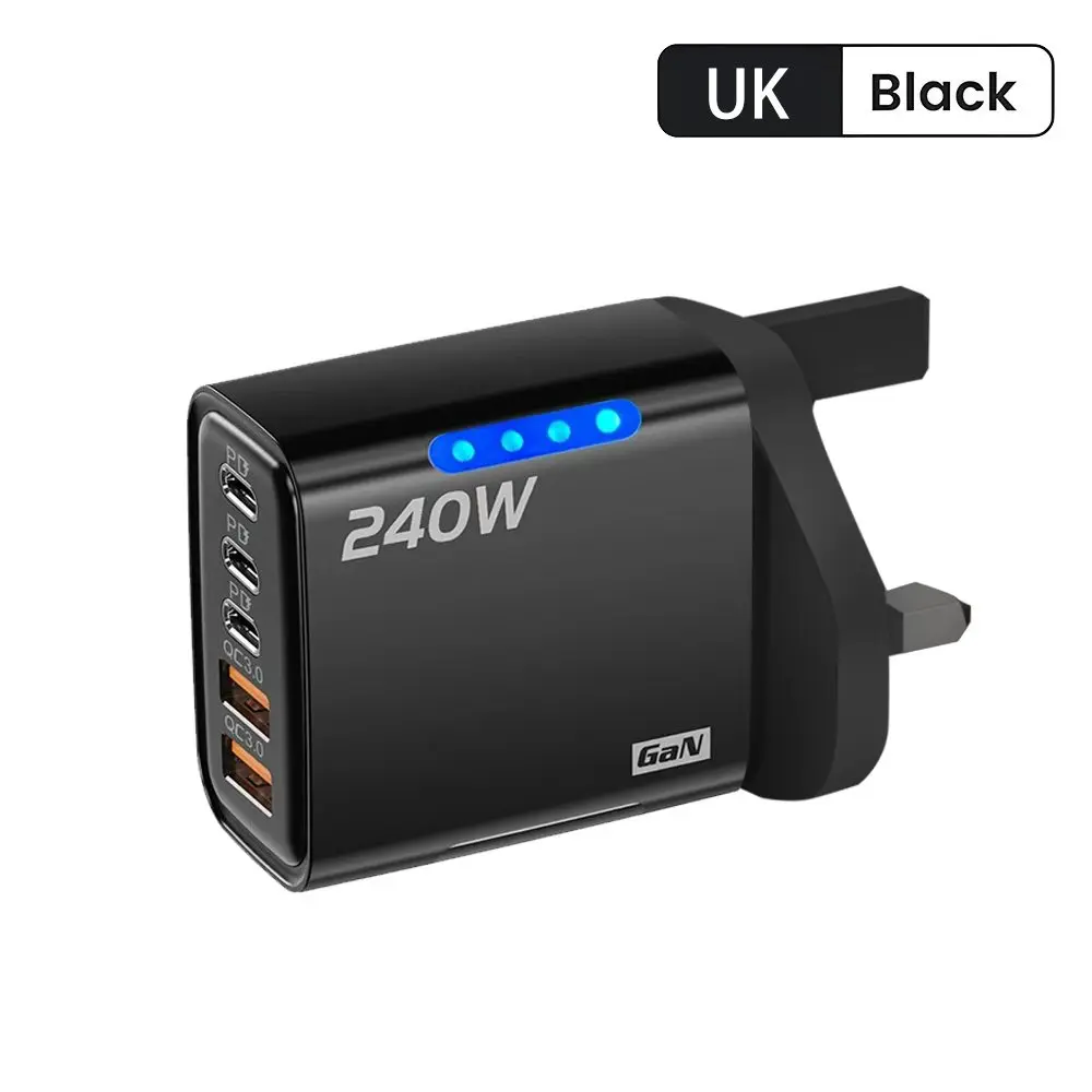 240W GaN USB chargeur Type C Charge rapide adaptateur secteur Multiports ue/US/UK prise chargeur mural pour iPhone 17 Xiaomi Huawei Samsung