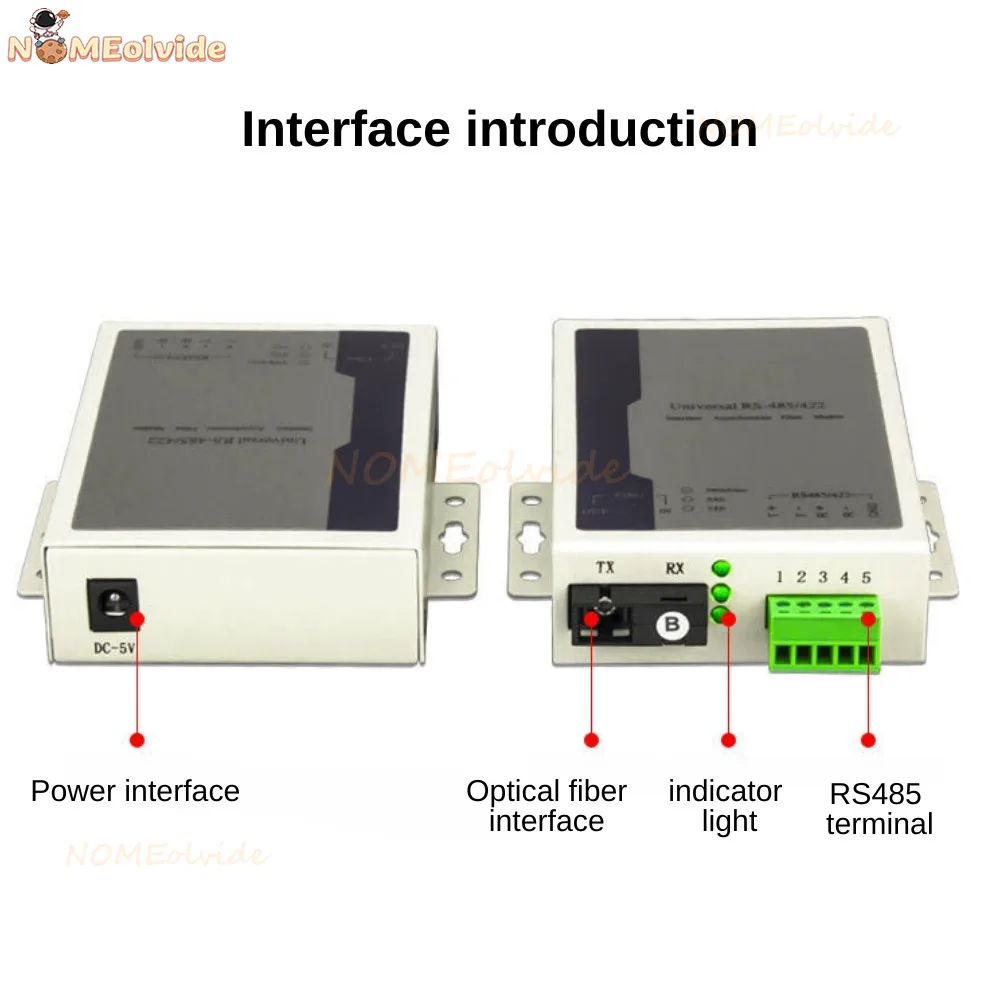 SC Bidirectional 485 Data Optical Fiber Media Converter Fiber Transceiver X1 Route RS485 Optic Transceiver 1 pair