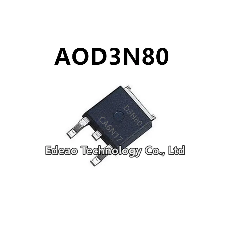 

10Pcs/lot NEW D3N80 AOD3N80 TO-252 2.8A/800V N-channel MOSFET field-effect transistor