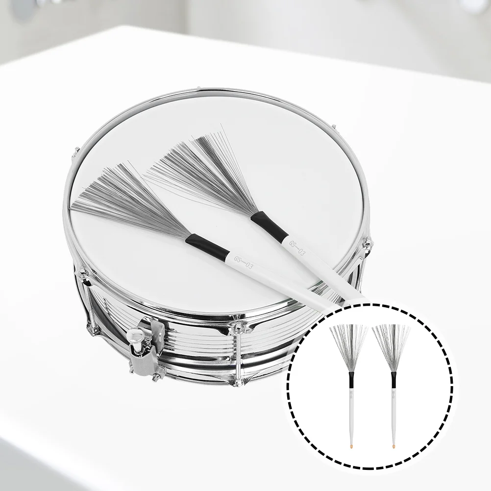 

Double Head Drum Brush Stick Accessory Percussion Jazz Retractable Special Carbon Steel Wire Sticks Durable