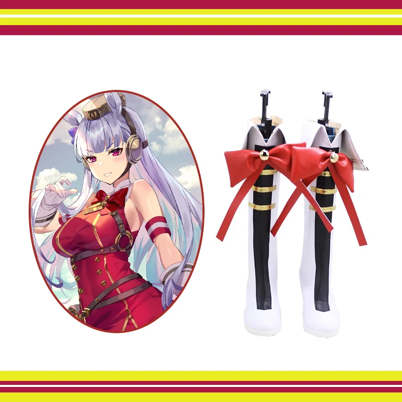 

Gold Ship Cosplay Shoes Anime Umamusume: Pretty Derby Role Play Artificial Leather White Boots Carnival Halloween ComiCon