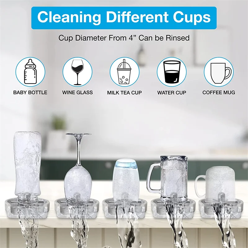 Sink Faucet Glass Rinser Kitchen High Pressure Automatic Rotary Cup