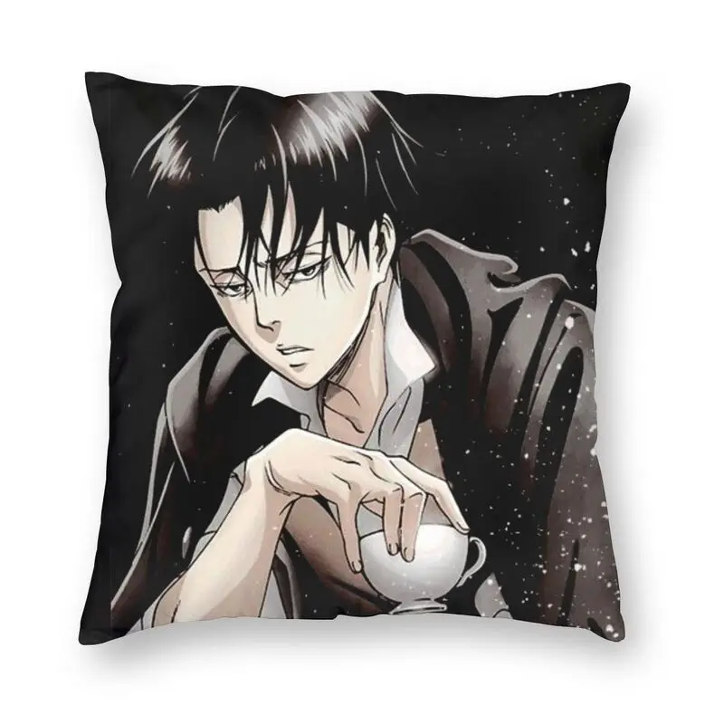 Levi Ackerman Attack On Titan Cushion Cover Print Harajuku Anime