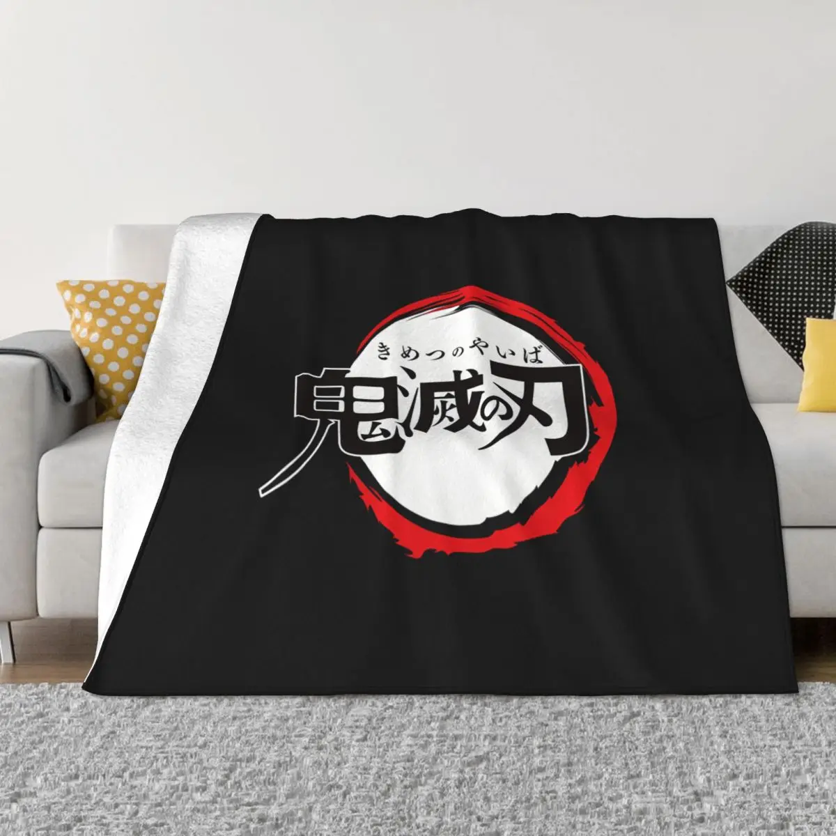 

Demon Slayer Blanket Flannel Decoration Circle Portable Home Bedspread