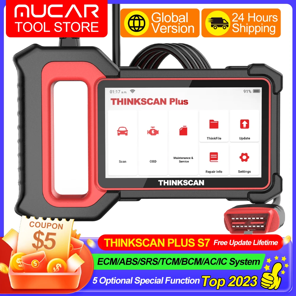 

THINKCAR Thinkscan Plus S7 Diagnostic Tools Diagnose 7 Systems 5 Resets Free Lifetime Autotools Car Obd2 Scanner Obd2 Diagnostic