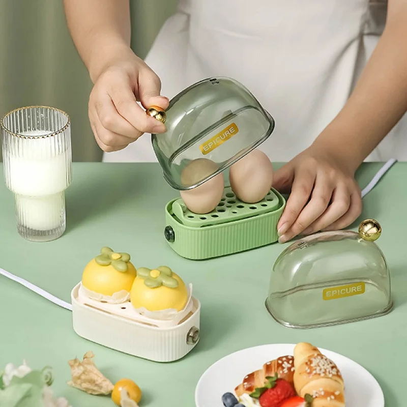 2 Eggs Boiler Steamer Egg Cooker Multifunctional Breakfast Machine Automatic Power Off Omelette Cooking Tools Kitchen Utensil