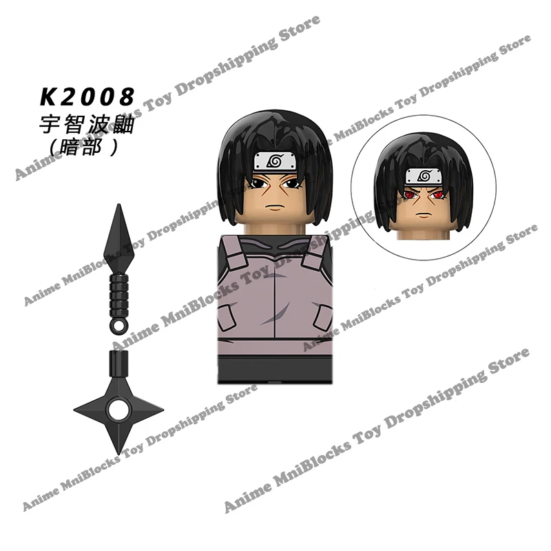 Naruto Sasuke Kakashi Akatsuki bricks Building Blocks Anime cartoon Mini Action Figures Heads Assembly Toys kids Birthday Gifts