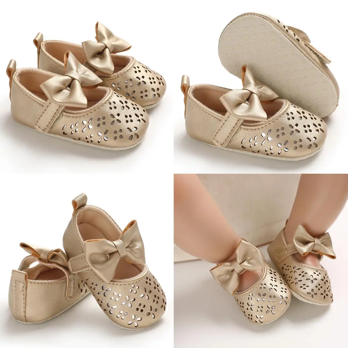 

Casual Fashion Girls Shoes Sandals Summer Leather Non-slip Cloth Soles Non-slip Toddler Newborn First Walker Crib Shoes