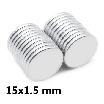 소형 원형 네오디뮴 자석, 강력하고 영구적인 자석, 15x1.5, 15mm x 1.5mm, 15x1.5mm, 15x1.5mm, 5 PCs, 20 PCs, 50 PCs, 100 PCs, 20000PCs