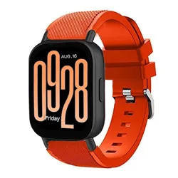 Breathable Soft Silicone Strap - Replacement Wristband Accessory for 22mm band (Official orange)