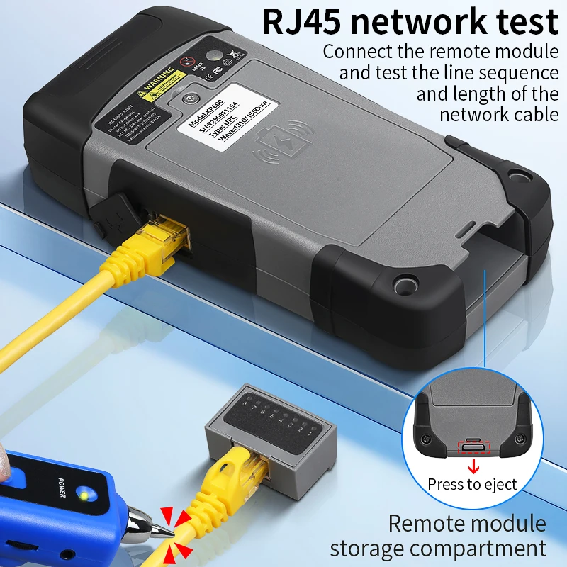 KP600 90KM OTDR 1310/1550nm 24/22dB Fiber Optic Cable Tester Optical Time Domain