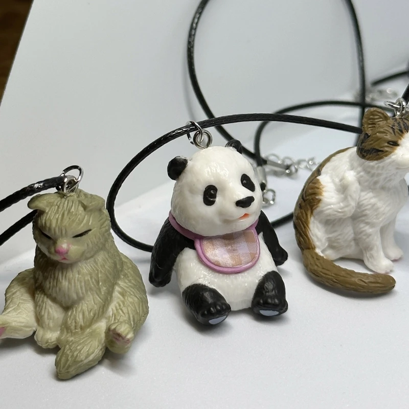 

Adjustable Length Cat Pendant Necklace Fashion Animal Charm Choker for Women Cat Lovers 3D Cat Charm Choker Chain