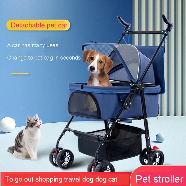 Poussette légère séparable pour animaux de compagnie, siège de voiture pour  chien chaton, chariot pour bébé, poussette pour animaux de compagnie, petit  animal de compagnie, possède des accessoires pour chien - AliExpress