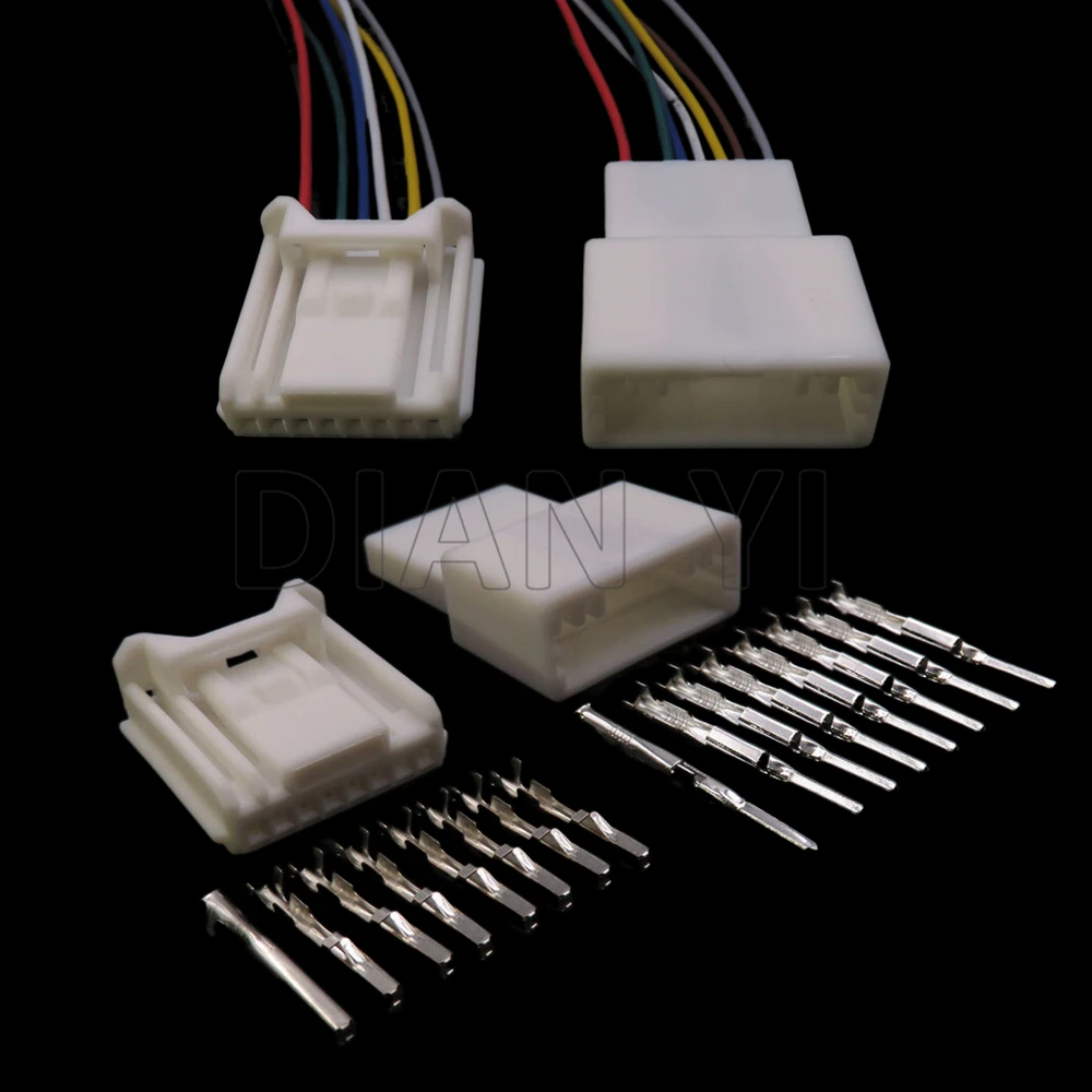 

1 Set 8 Way Starter Auto Wiring Terminal Sockets Miniature Electrical Connectors With Cables
