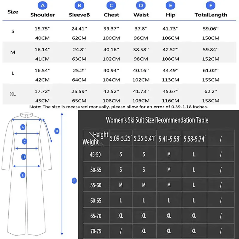 New Ski Suit Women Loose Outdoor Snowboarding Jacket One-Piece Skiing Set Men Overall Thermal Jumpsuit Windproof Waterproof